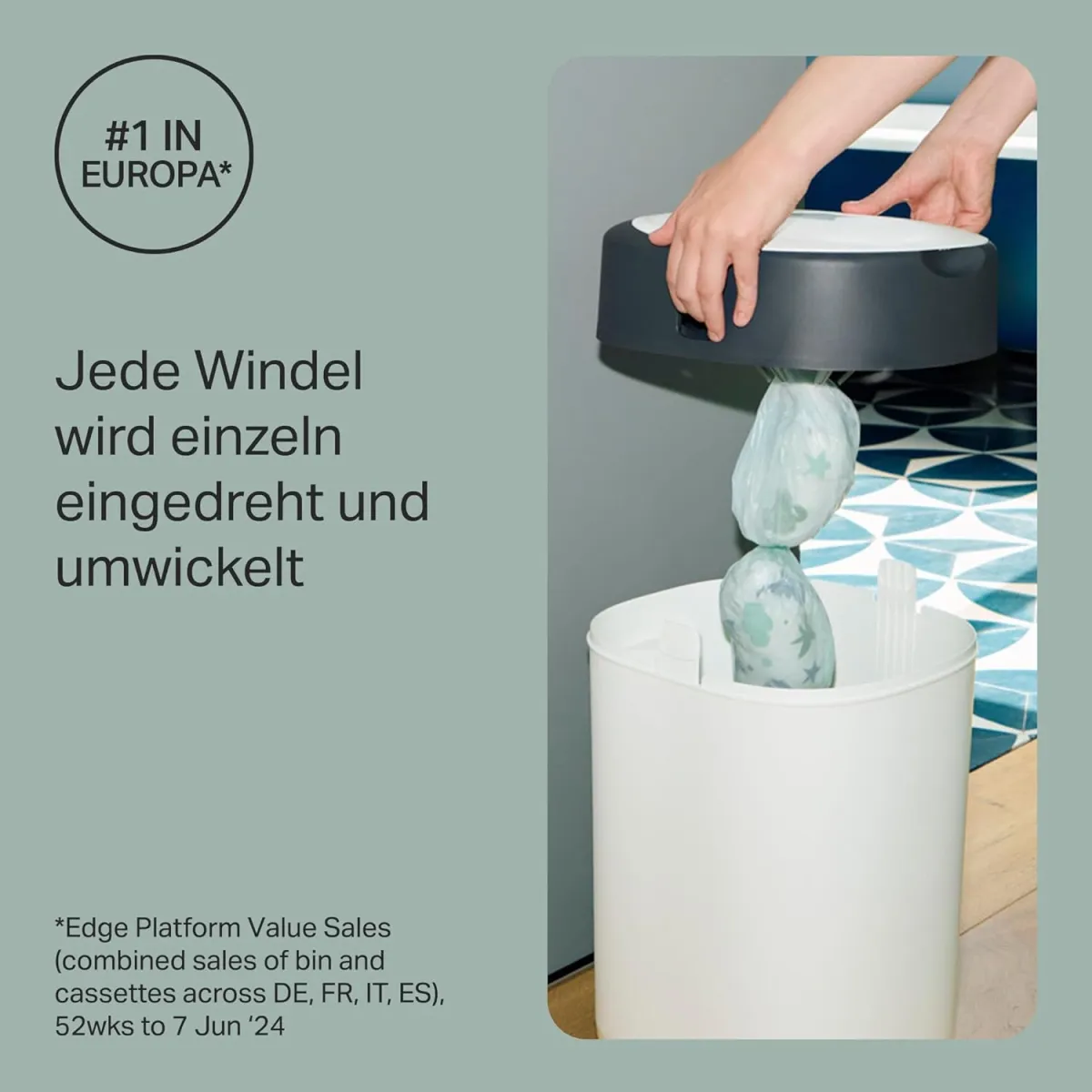 Tommee Tippee Twist and Click Advanced Windeleimer jede einzeln eingedreht Tommee Tippee Twist and Click Advanced Windeleimer jede einzeln eingedreht