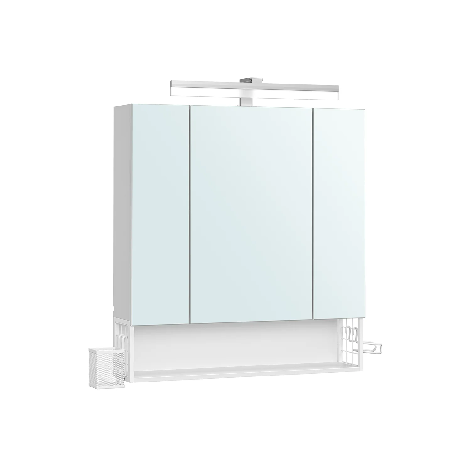 VASAGLE Badschrank mit Steckdosen und 3 Türen
