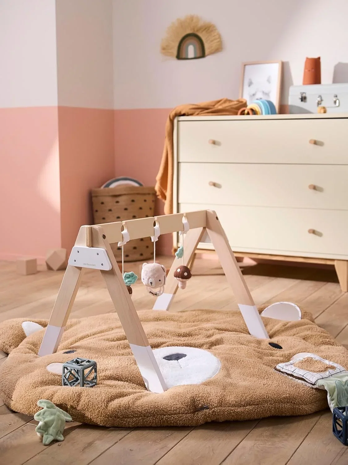 VERTBAUDET Baby Spielbogen braun/grüner wald/bär (aus Holz FSC®)