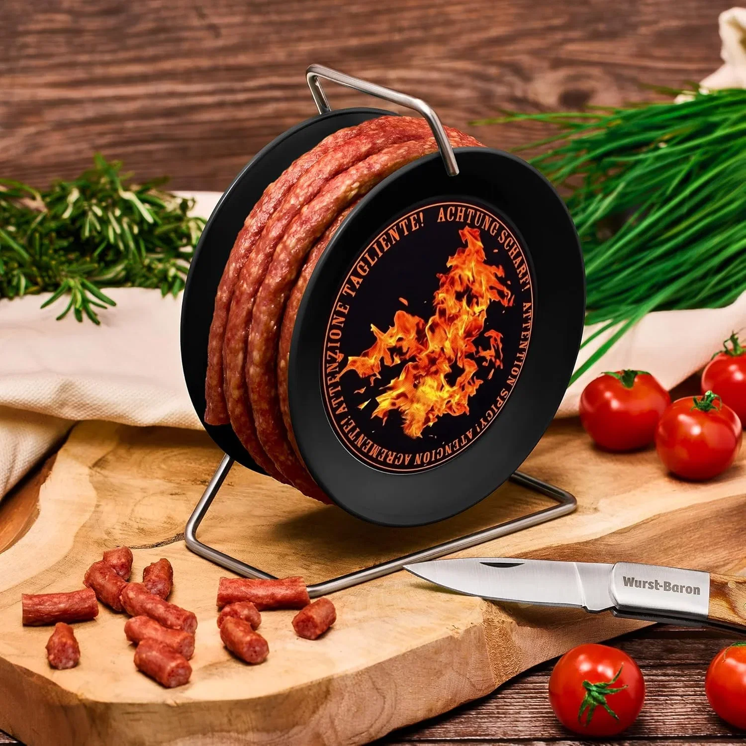 WURSTBARON Scharfe Chorizo Wurst Kabeltrommel 3,5m (240g)