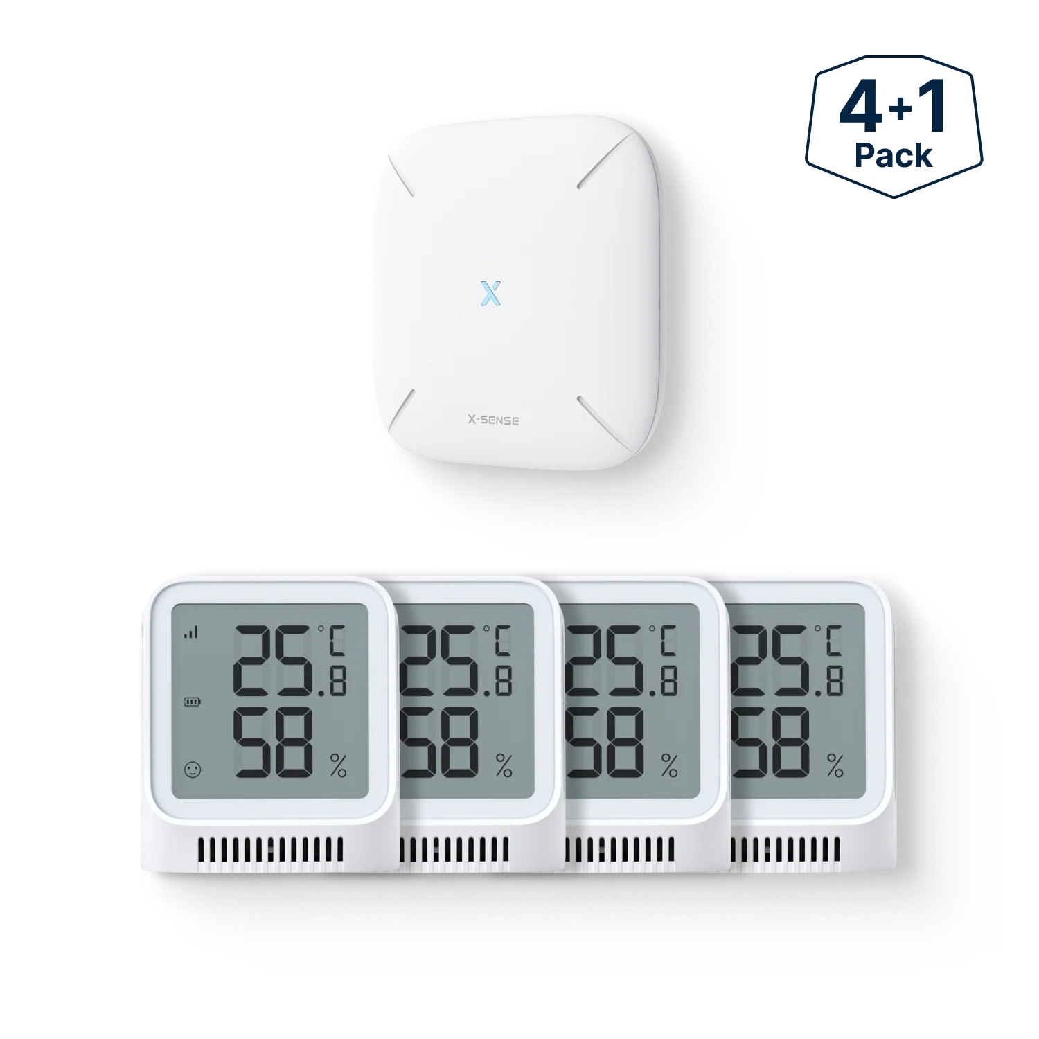 X-Sense DE STH0A Smarter Thermometer-Hygrometer – STH0A41 Kits + SBS50 Basisstation