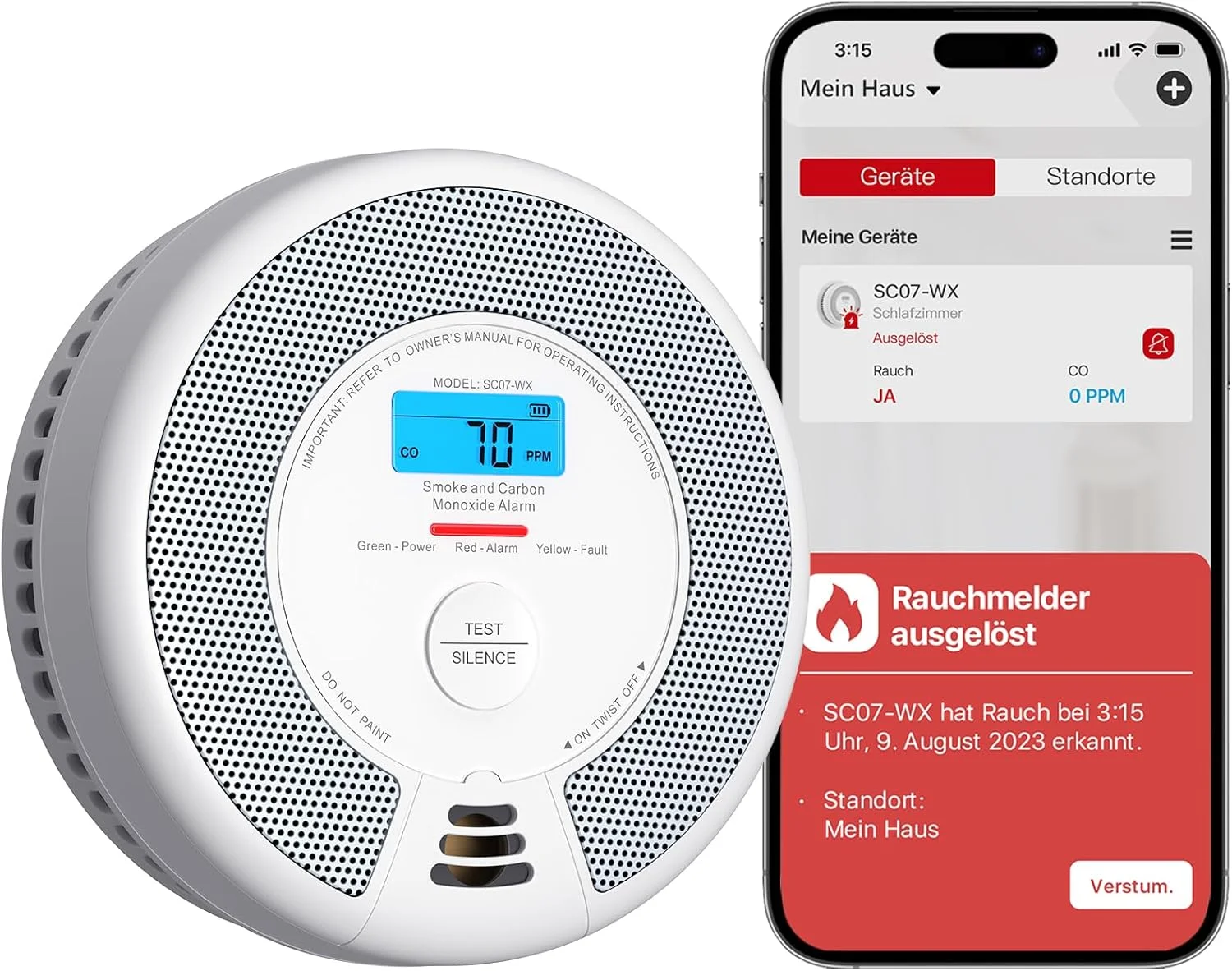 X-Sense WLAN-Rauch- und Kohlenmonoxidmelder