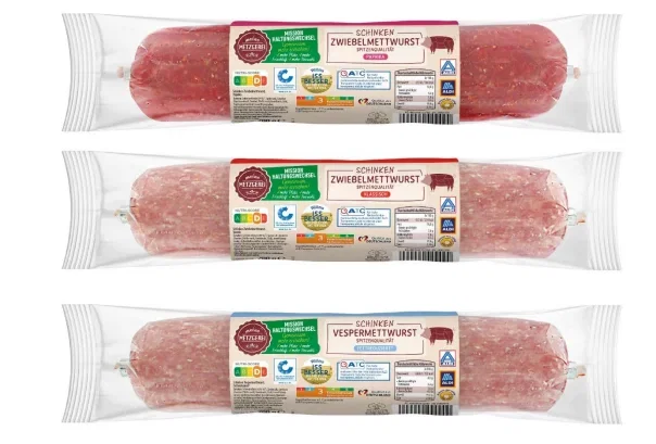 Zwiebelmettwurst Rückruf Aldi Süd betroffene Schinken-Zwiebelmettwurst 200 Gramm
