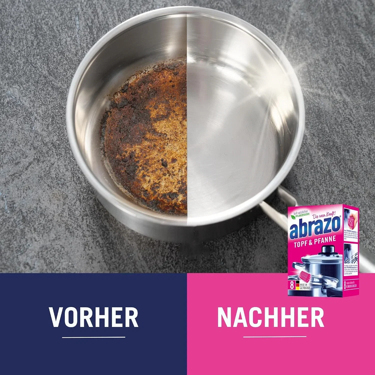 abrazo Topf Pfanne 8 Reinigungskissen fuer Toepfe Grill Backofen Spuelschwamm mit veganer Pflanzenseife Kuechenschw B0002HOQGA 2 abrazo Topf & Pfanne 8 Reinigungskissen