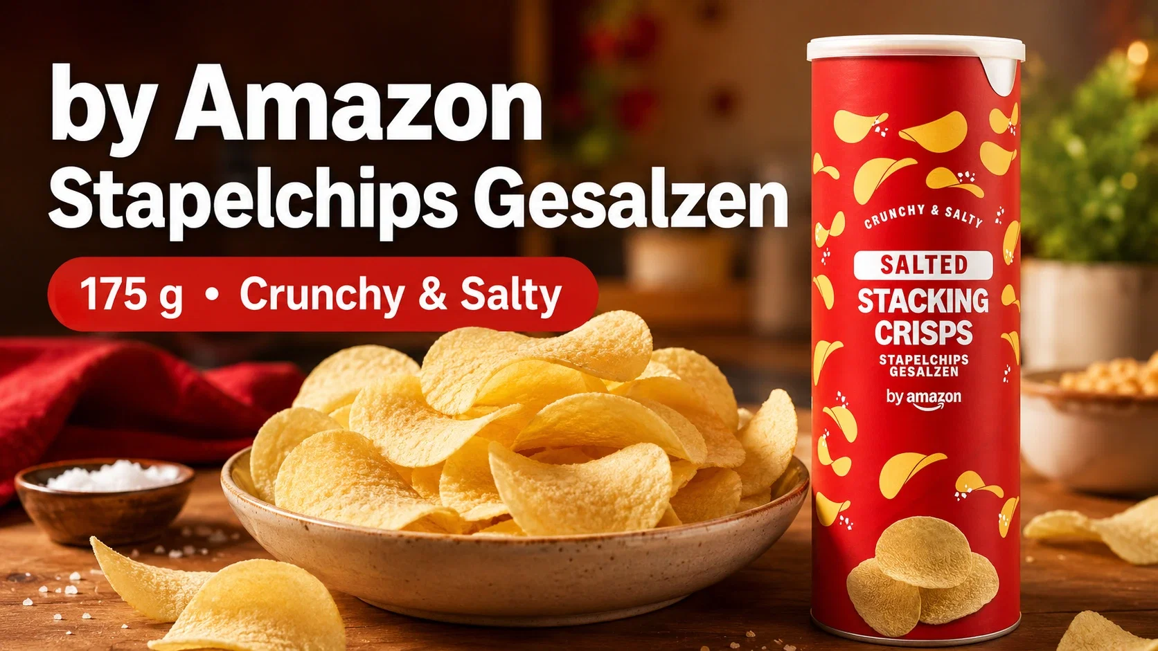 4x by Amazon Stapelchips Gesalzen (175g)