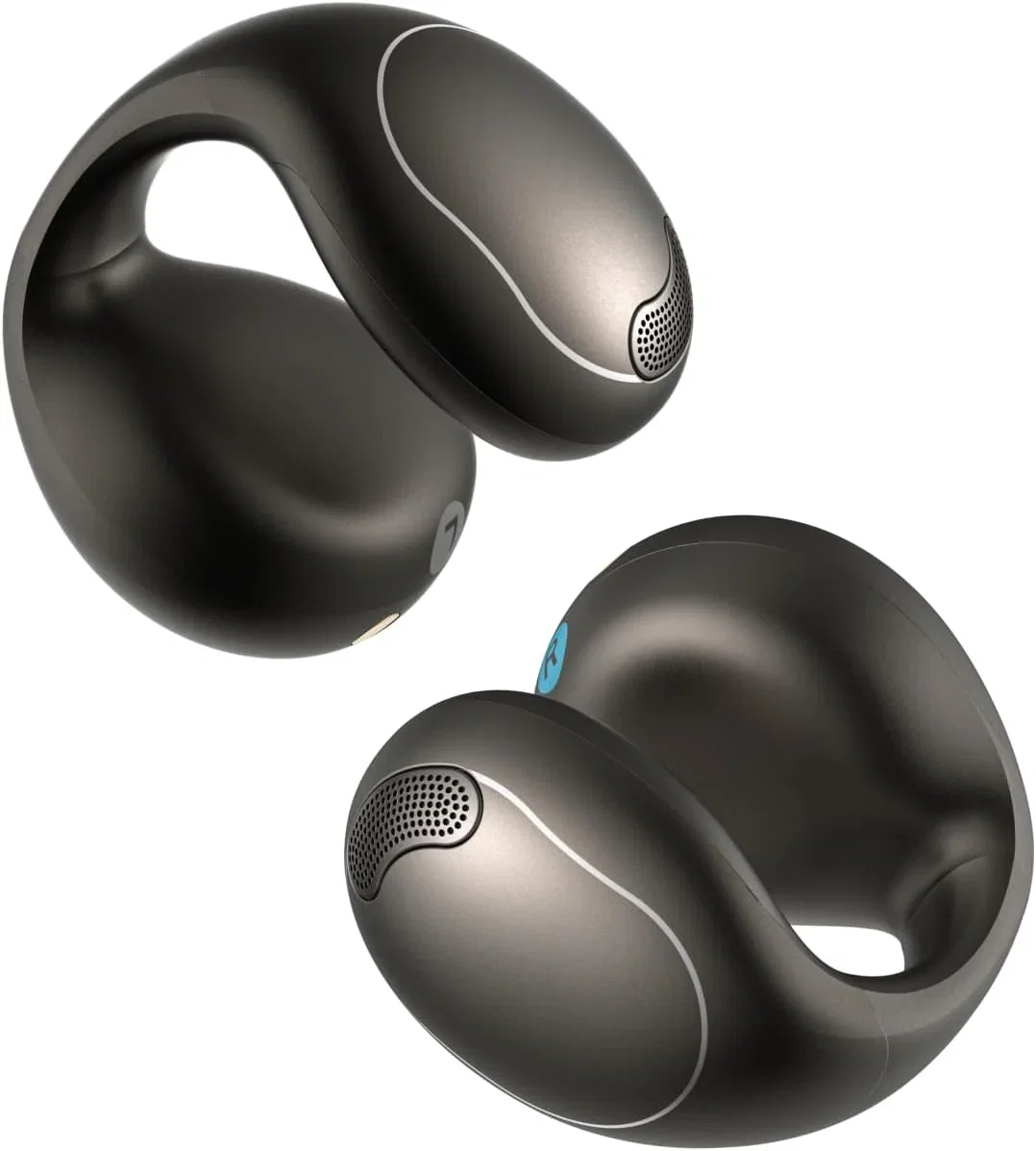 soundcore C40i von Anker Open Ear Earbuds Clip On Kopfhoerer flexibles Gelenk Design Tastensteuerung federleichter Komfort fester Halt mit ansteckbaren Ohrklammern grosse Treiber fuer klaren Klang