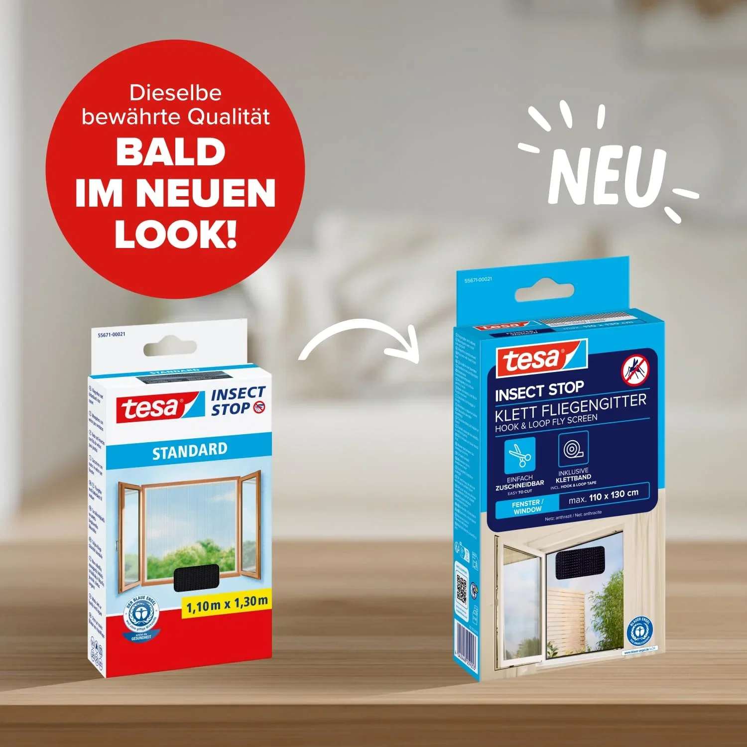 tesa INSECT STOP Klett Fliegengitter fuer Fenster Insektenschutz mit Klettband zuschneidbar Mueckenschutz ohne Bohren B0001M0H7S 3 tesa INSECT STOP Klett Fliegengitter für Fenster