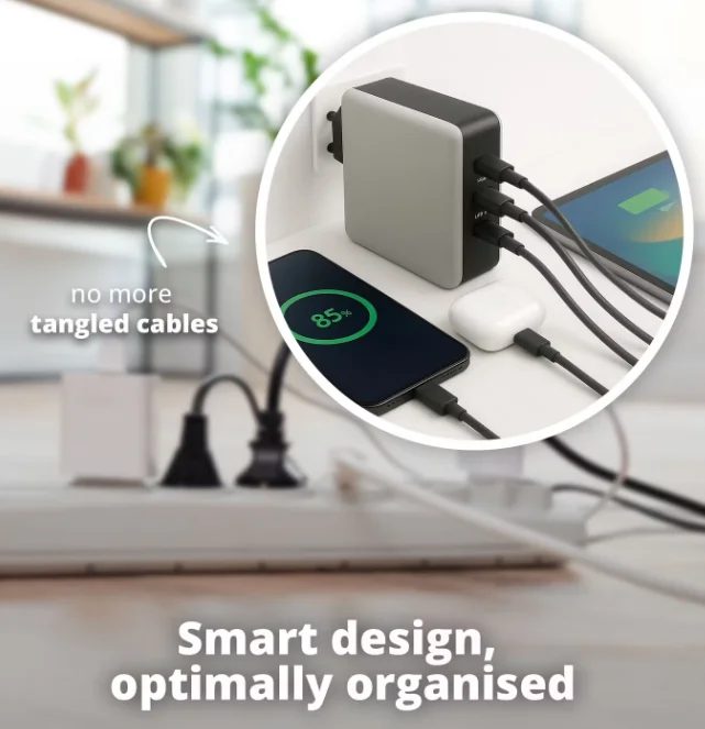 2x FlinQ Nano Ladegeraet mit Kabel GaN 3 Ports 100W PD Angebote iBOOD 07 07 2026 07 20 AM