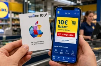 Apple-Geschenkkarte mit 10-Euro-Lidl-Coupon in der Lidl-Plus-App