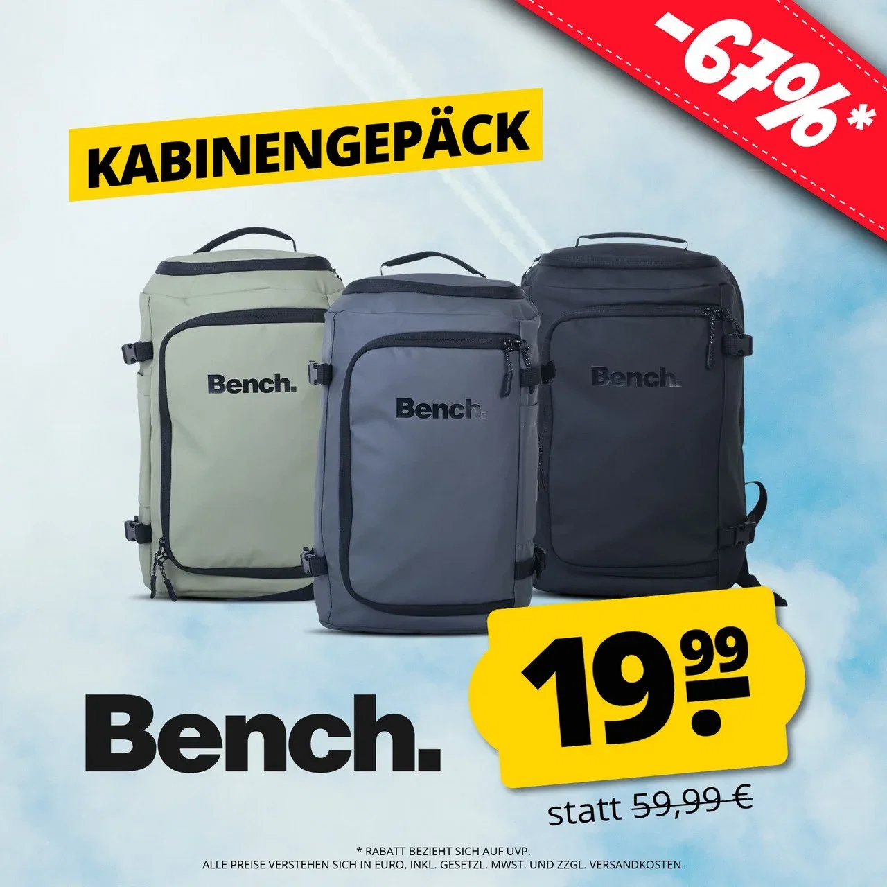 Bench Chamonix Lite Cabin Bag Kabinengepäck 20 l (3 Farben)