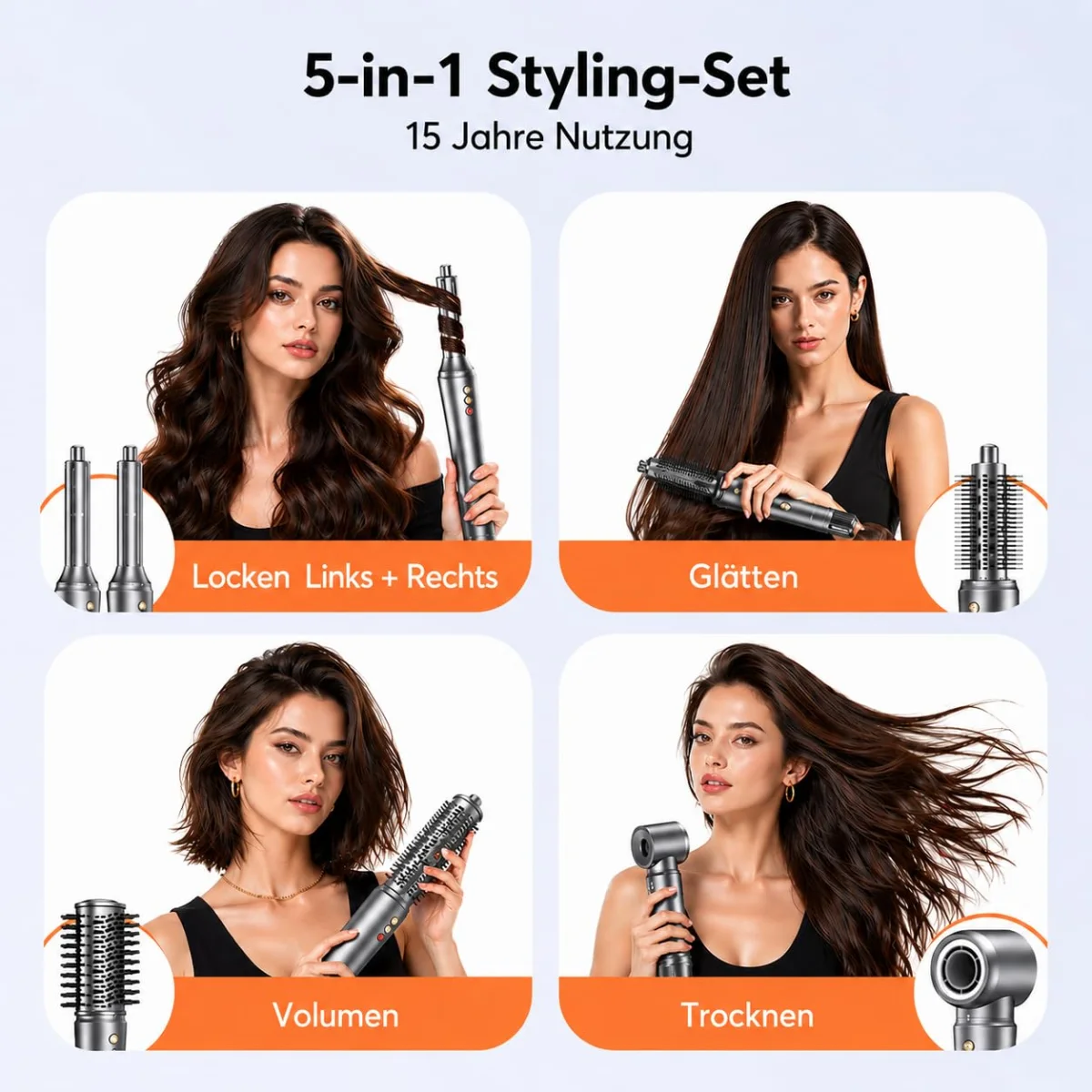 Bopcal Professioneller Airstyler 5 in 1 Hairstyler Set – Ionen Föhn