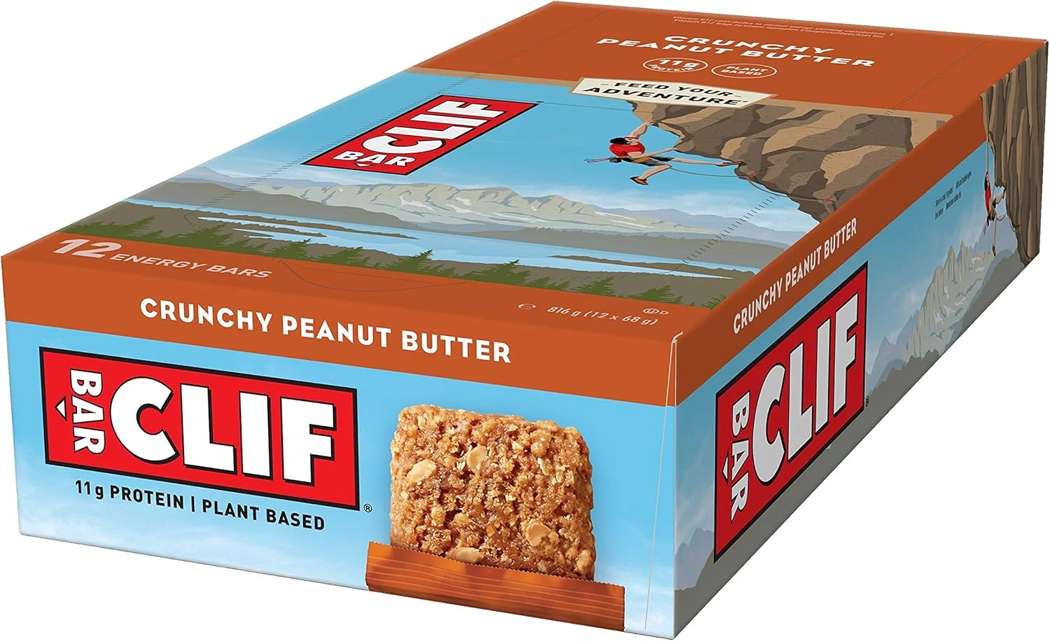 CLIF BAR Energieriegel mit pflanzlichem Eiweiss Crunchy Erdnussbutter 12er Pack CLIF BAR Energieriegel mit pflanzlichem Eiweiß Crunchy Erdnussbutter 12er Pack