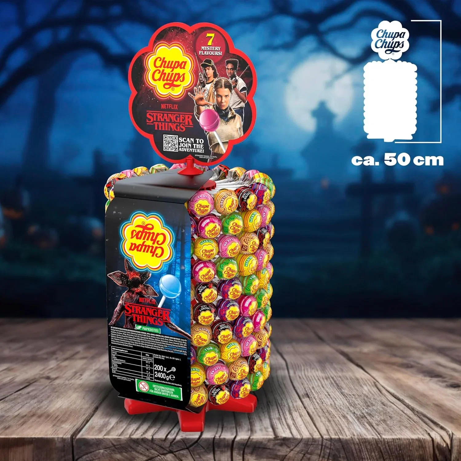 Chupa Chups Stranger Things Lutscher Rad 200 Lollies in 7 exklusiven Sorten limitiertes Design fuer Halloween Geburts B0FXMK53B1 2 Chupa Chups Stranger Things Lutscher-Rad 200 Lollies