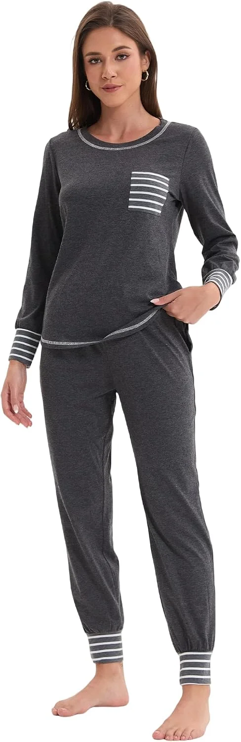 Damen Langarm Schlafanzug Zweiteiliges Pyjama Set Damen Langarm Schlafanzug Zweiteiliges Pyjama Set