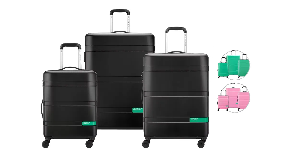 Delsey Paris X Benetton Now Hardside Trolley Set 3 teilig Delsey Paris X Benetton Now Hardside Trolley Set 3-teilig
