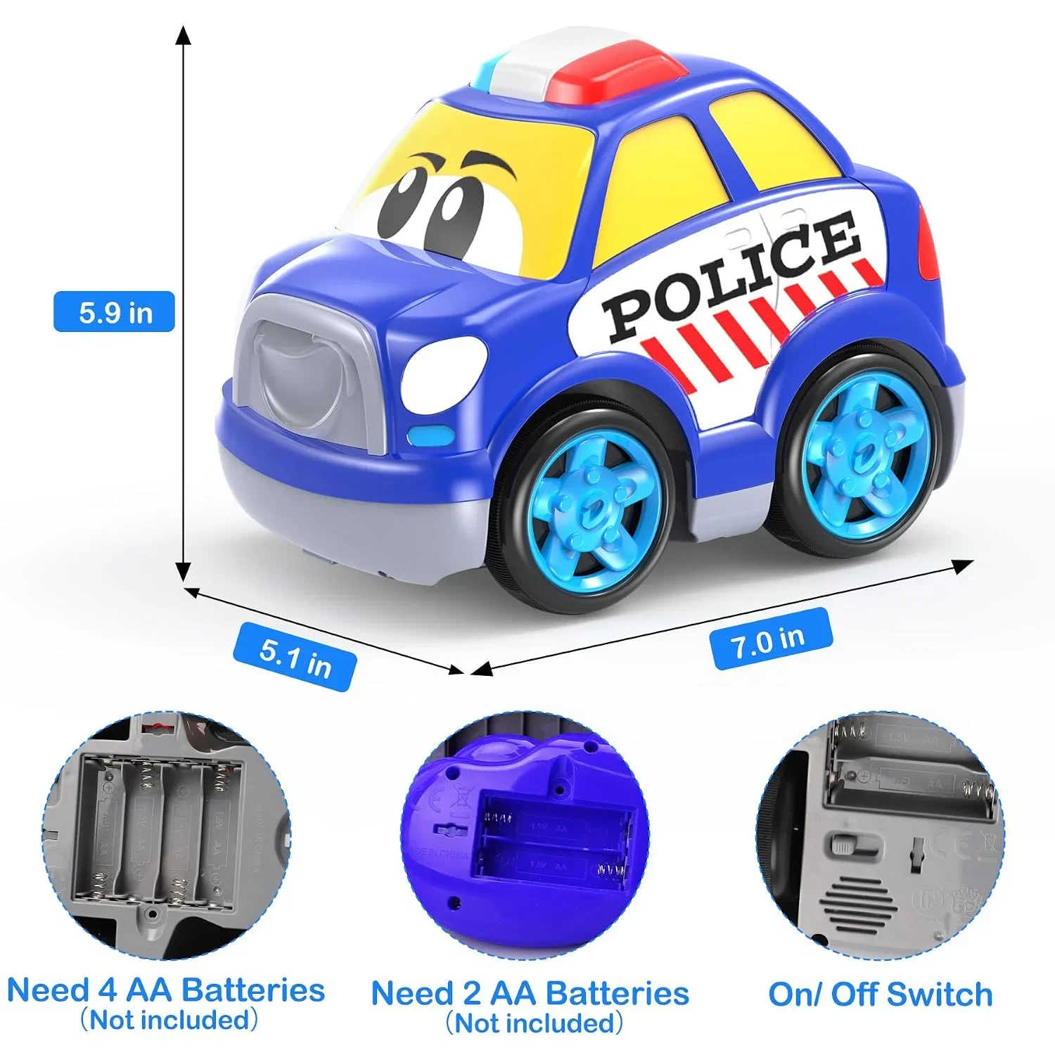 Ferngesteuertes Polizeiauto Spielzeug fuer Kinder ab 3 Jahren Kids Fernbedienung Cartoon Polizeiauto mit Musik und Licht B0CH16QYTS 2 Ferngesteuertes Polizeiauto Spielzeug fuer Kinder ab 3 Jahren Kids Fernbedienung Cartoon Polizeiauto mit Musik und Licht B0CH16QYTS 2