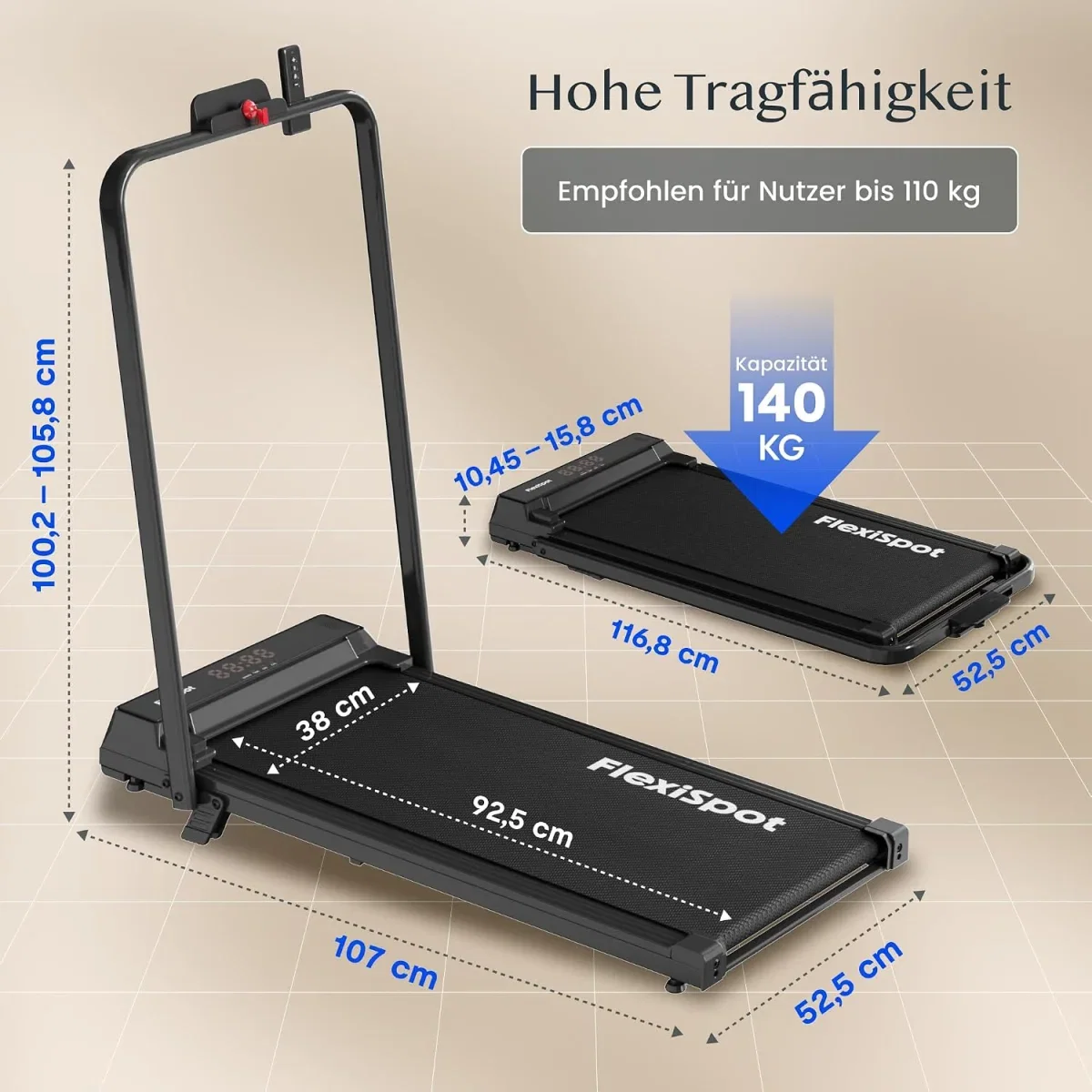 FlexiSpot Laufband mit 7% Steigung