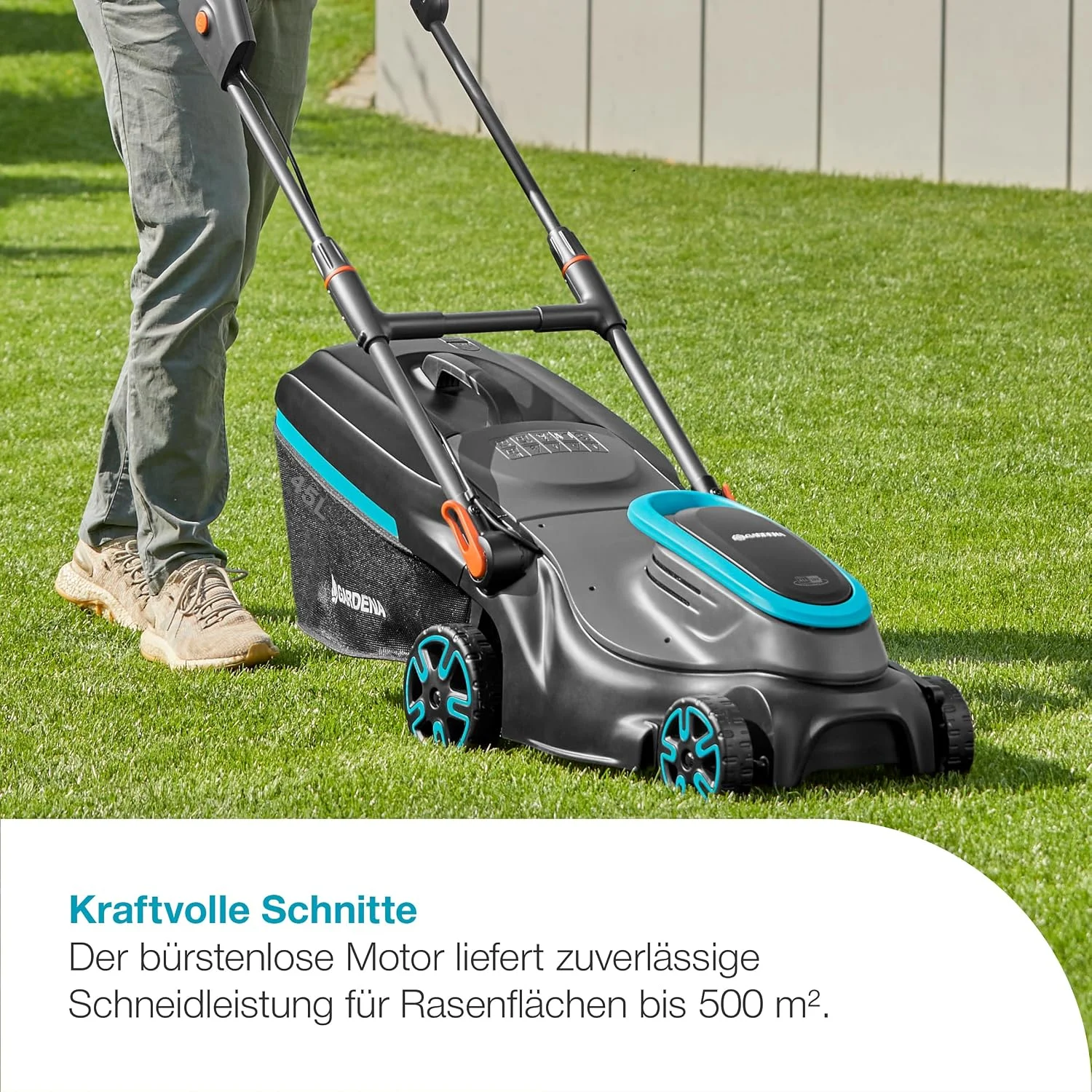 Gardena Akku Rasenmaeher PowerMax 37 36V P4A Ready to Use Set 37 cm Schnittbreite 45 l Fangkorb Ergonomisch Hoehenvers B0BNLL9NQQ 3 Gardena Akku-Rasenmäher PowerMax 14638-20