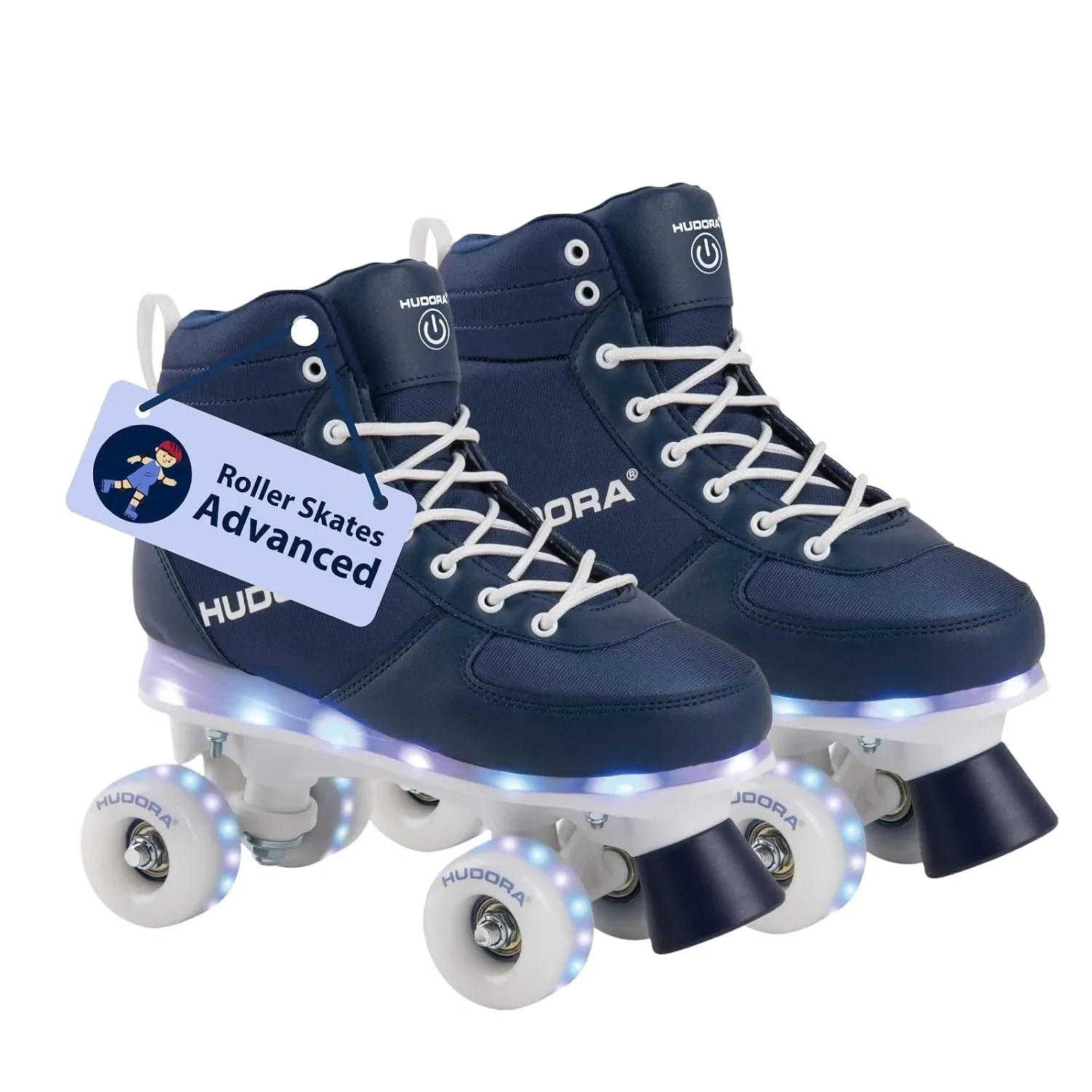 HUDORA LED Roller Skates Advanced in Navy hochwertige Rollschuhe mit LED in blau weiss Bequeme Rollschuhe in versch. B07STDCKXP 1