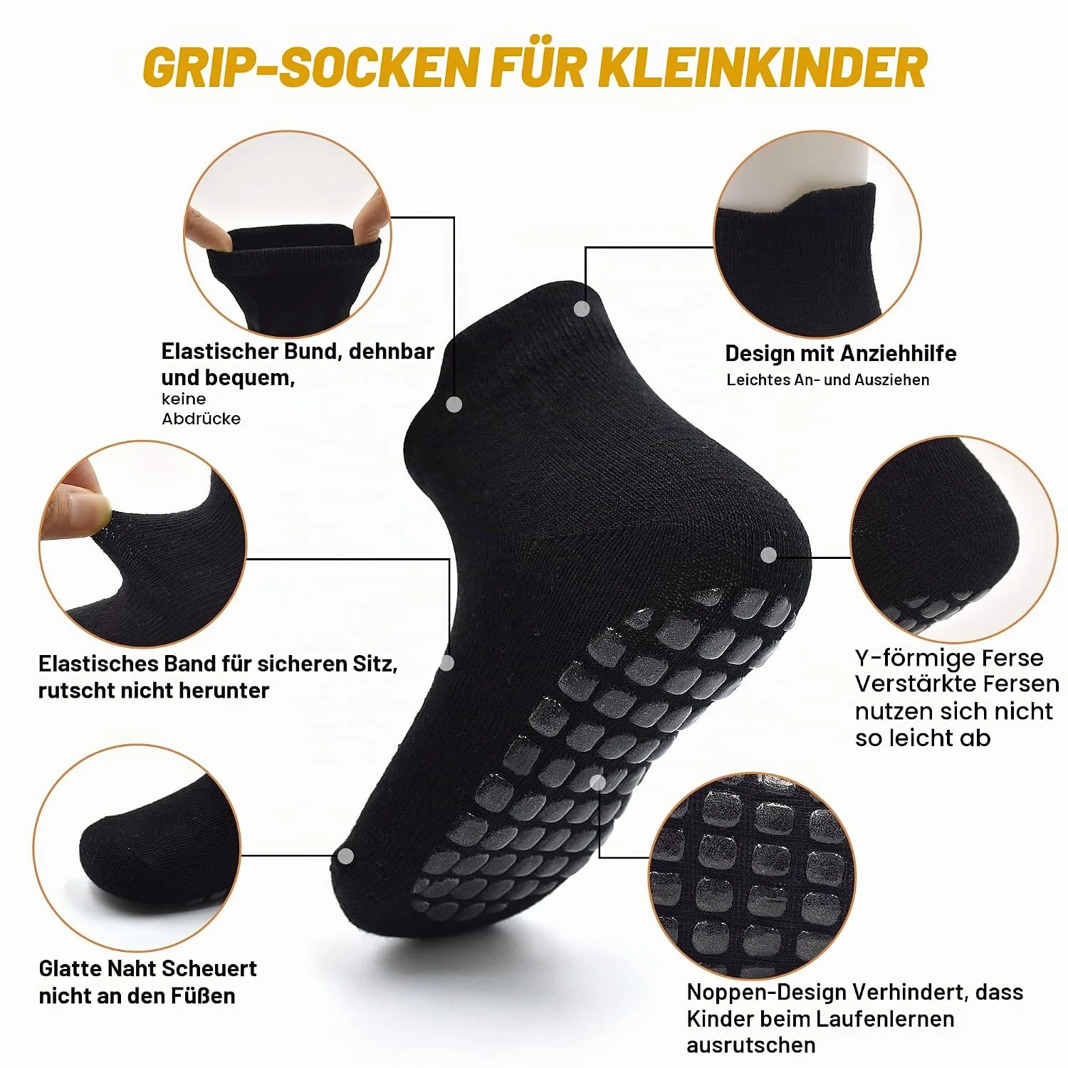 HYCLES 12 Paar Kinder Stoppersocken
