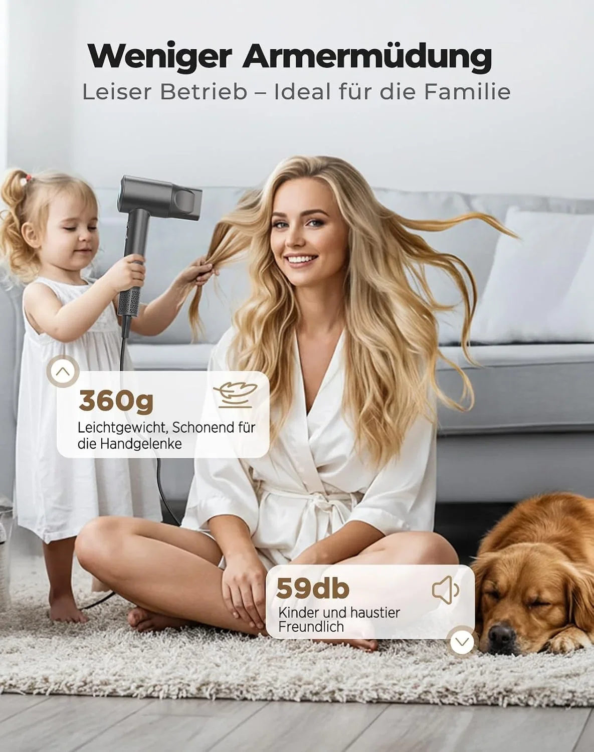 Haokoo Ionen Föhn mit Diffusor (150.000 U/min)