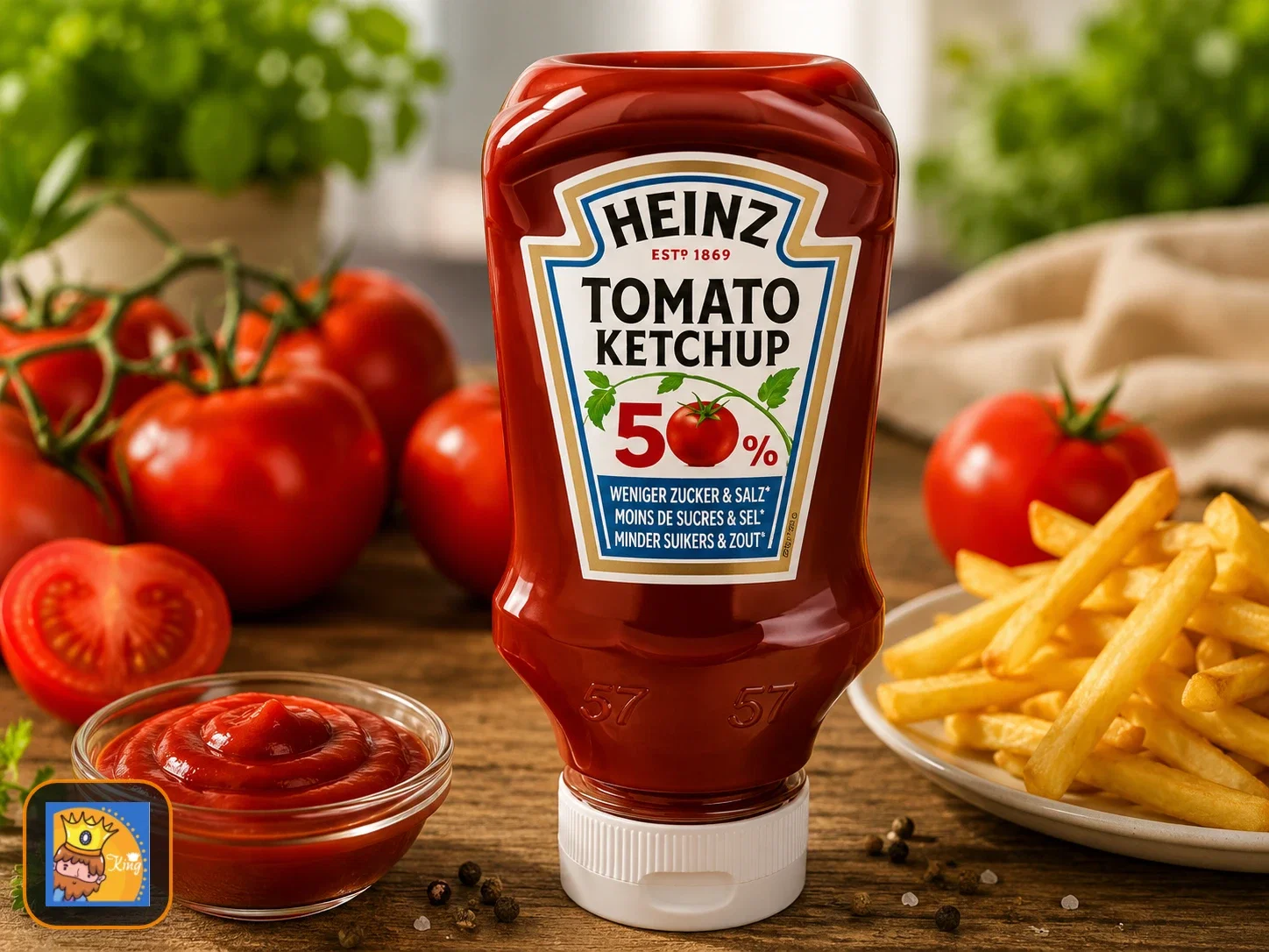 Heinz Tomato Ketchup 50 Prozent Weniger Zucker und Salz (220ml)