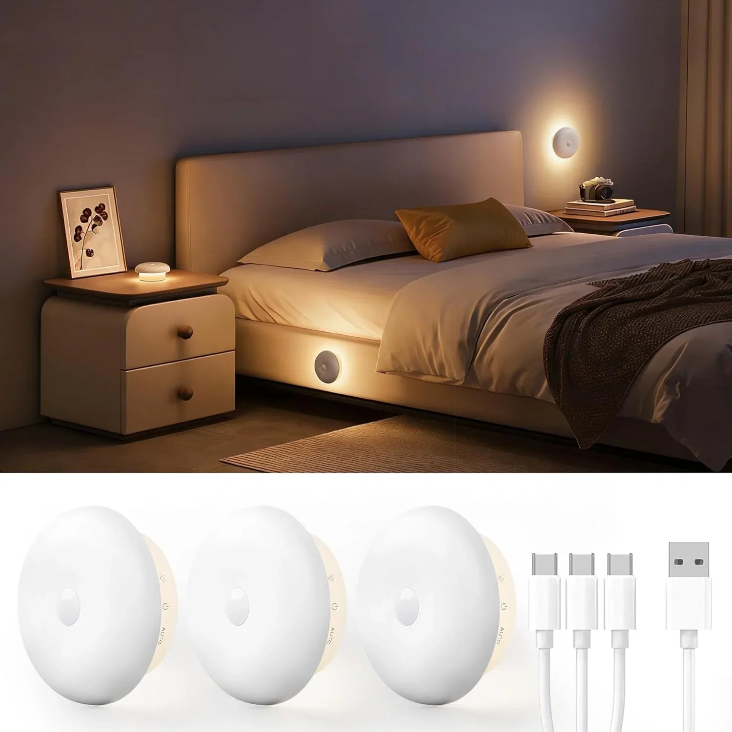 Homelist Nachtlicht mit Bewegungsmelder Weiches indirektes Nachttischlampe 1500mAh Akku bewegungsmelder licht mit 3 Lichtfarben Dimmung fuer Schlafzimmer Flur Bad Kinder Senioren 3 Stueck Homelist Nachtlicht mit Bewegungsmelder Weiches indirektes Nachttischlampe 1500mAh Akku bewegungsmelder licht mit 3 Lichtfarben Dimmung fuer Schlafzimmer Flur Bad Kinder Senioren 3 Stueck