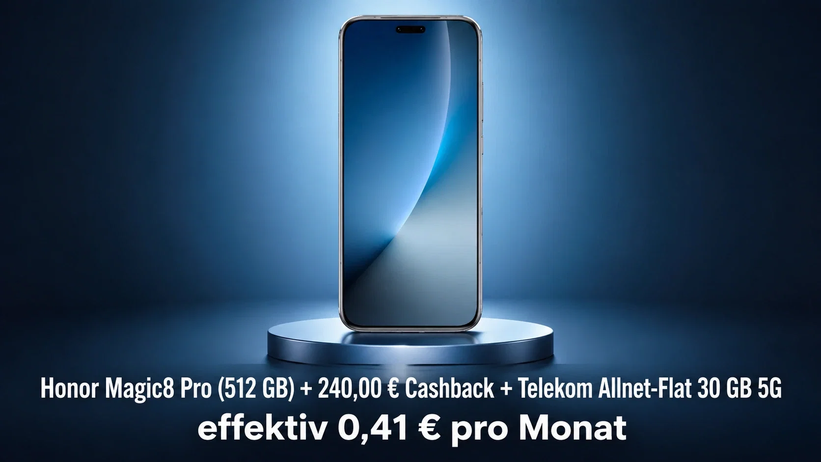 Gomibo: Honor Magic8 Pro (512 GB) + 240,00 € Cashback + Telekom Allnet-Flat 30 GB 5G für 39,95 € / Monat + 203,90 € einmalig