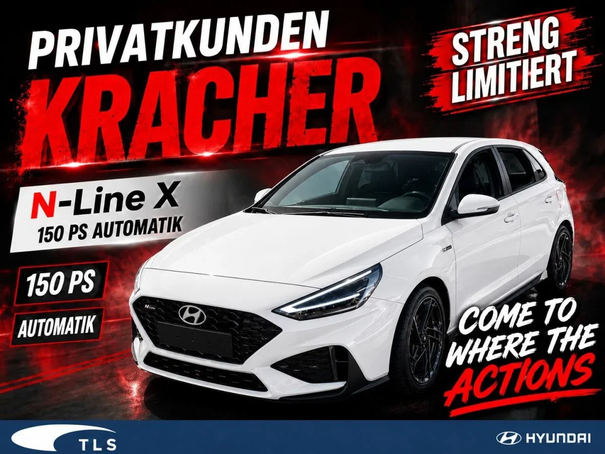 Hyundai i30 N Line Spezial mit 150 PS für 139,00 € / Monat + 1.389,00 € einmalig – LF 0,36 (Privat- und Gewerbekunden)
