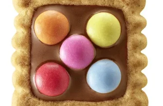 Ein Leibnitz Kunterbunt Choco mit Schokolinsen in verschiedenen Farben