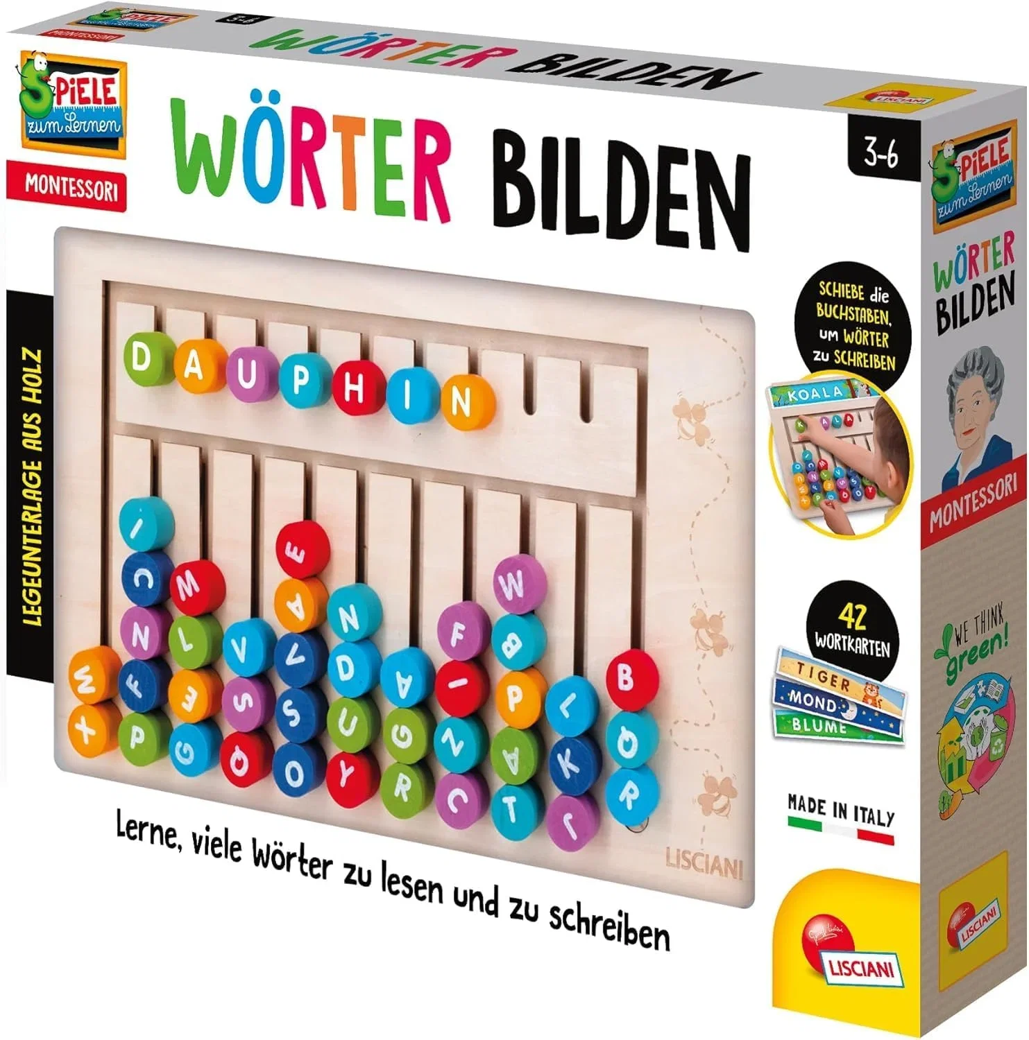 Lisciani Montessori Schafft Wörter – Buchstaben Lernspiel