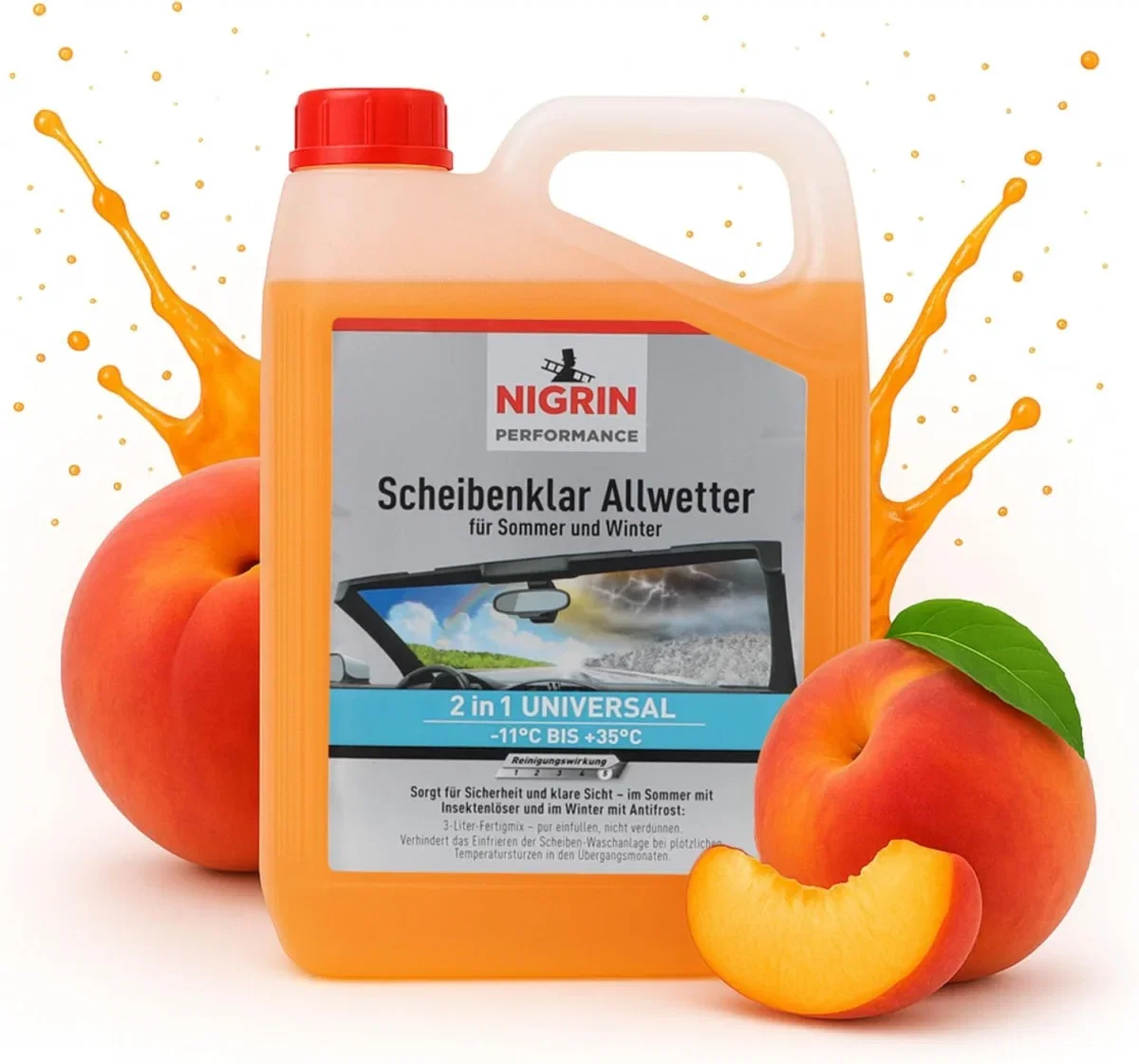 NIGRIN Performance Scheibenklar Allwetter mit Frostschutz (3l bis -11°C)
