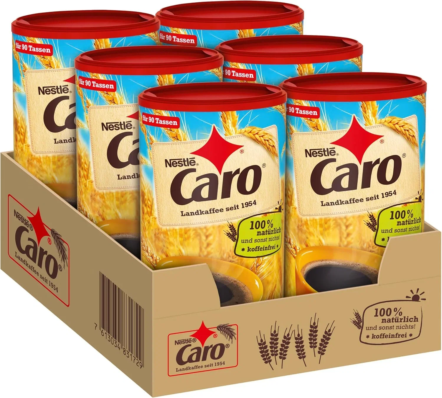 Nestlé CARO Landkaffee lösliches Pulver aus Gerste 6er Pack (6x200g)