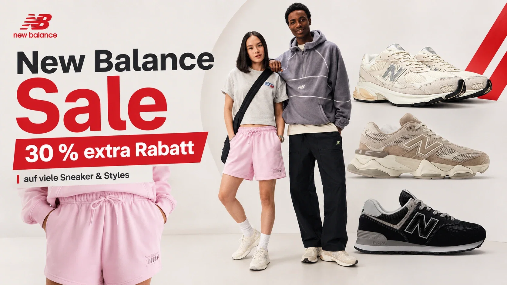 New Balance Sale 🖤 bis zu 50 % + 30 % Extra-Rabatt auf OUTLET