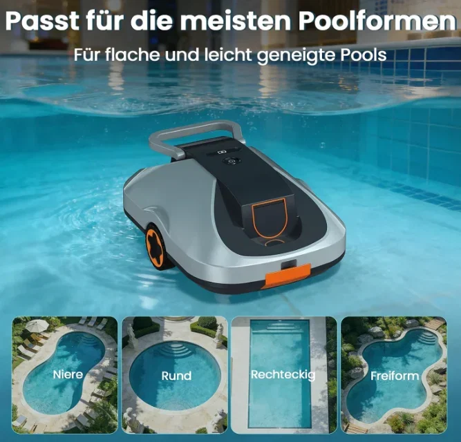 Poolroboter Akku kabelloser Pool Saugroboter 200Min