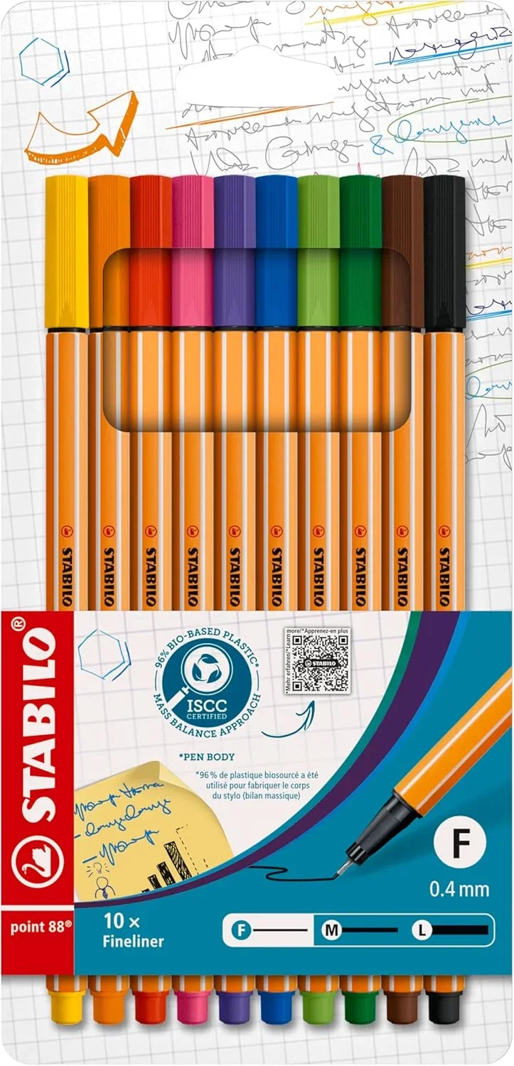 STABILO Fineliner point 88 Standardfarben 10er Pack