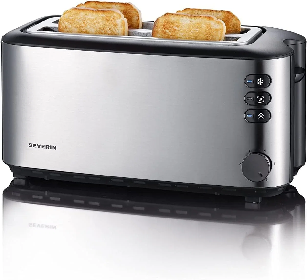 Severin Doppel Langschlitztoaster mit eingebautem Broetchen Aufsatz Severin Doppel-Langschlitztoaster mit eingebautem Brötchen-Aufsatz