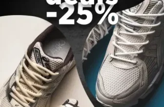 Collage mit grauen Laufschuhen und dem Text midweek deals -25%