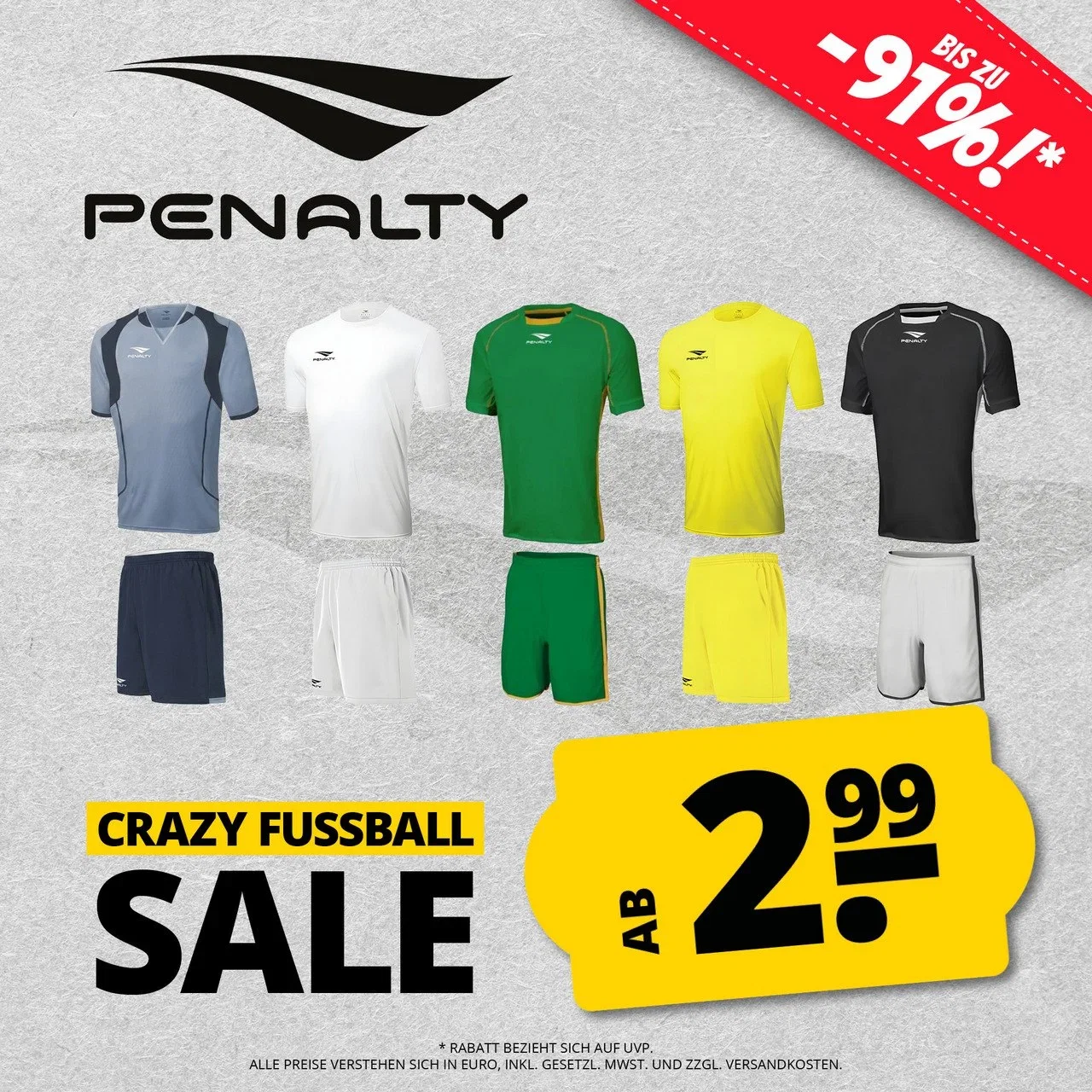 SportSpar PENALTY Fußballbekleidung Sale ab 2,99 € und bis zu 91 % reduziert