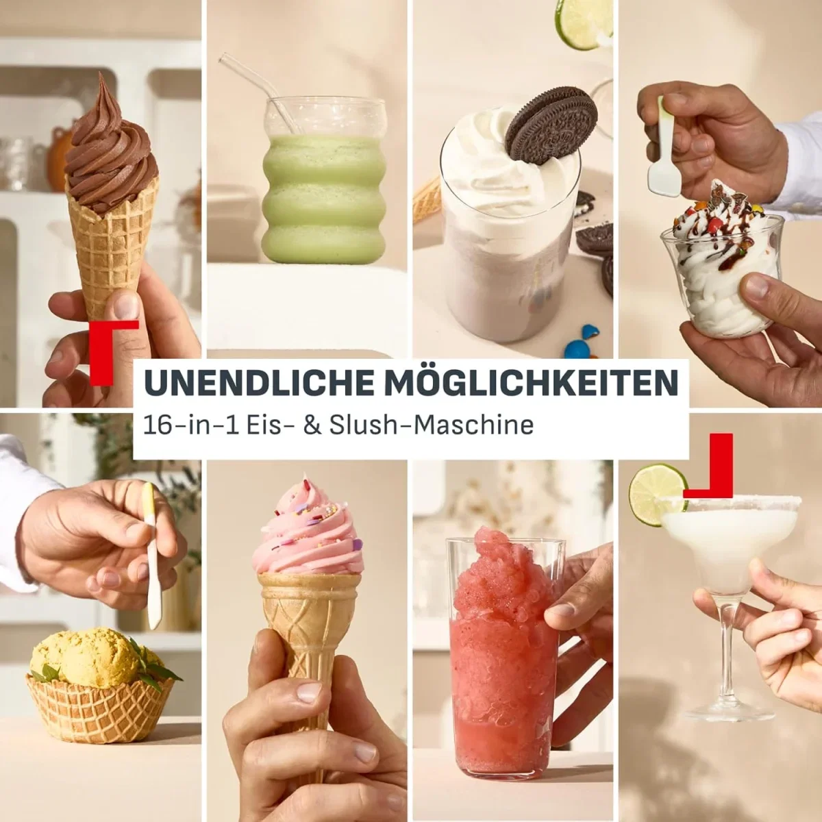 Tefal Freezi 16-in-1 Slushmaschine mit Soft-Eis Funktion IG8024E0