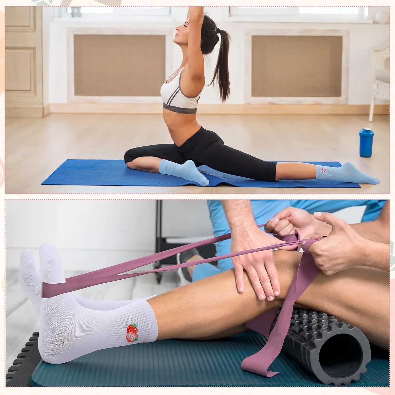 Utensilsto 6 Paar Pilates Socken Damen 35 39Streifen Yoga Socken mit Noppen Rutschfeste Stoppersocken Anti Rutsch Grip B0FWC2RK9B 2