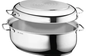 Ein silberner WMF-Topf mit Deckel
