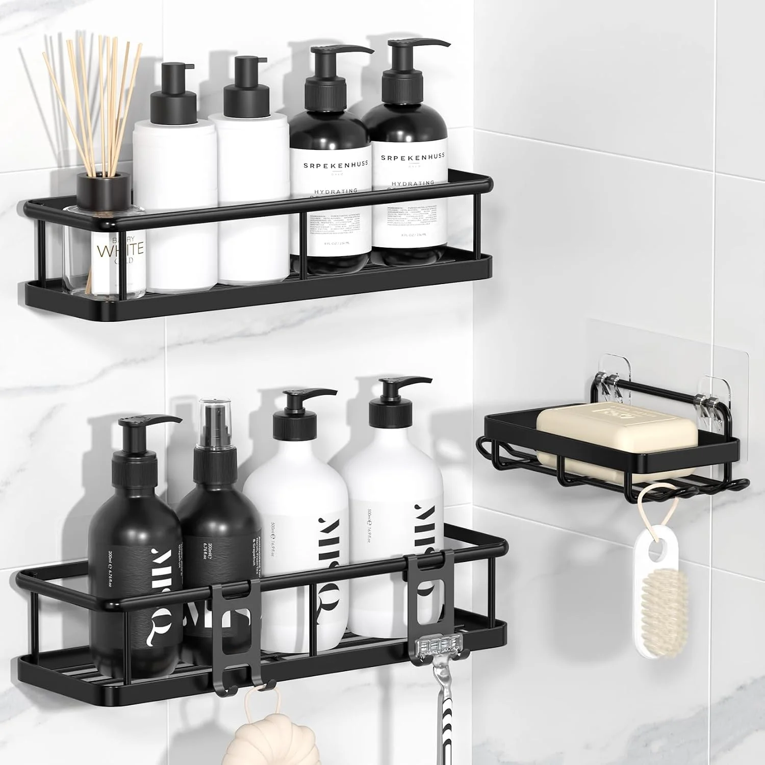 YASONIC Duschablage Ohne Bohren Set 100% Rostfreie 3-teilig