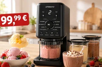 Ambiano 10-in-1-Eismaschine von Aldi Süd für 99,99 Euro mit Eiscreme und drei Zubereitungsbechern