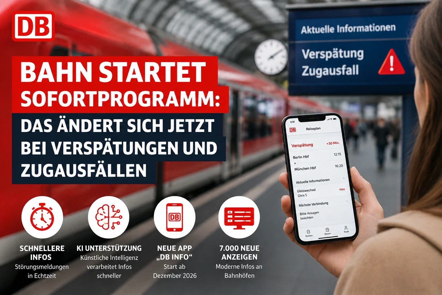 bahn verspaetung zugausfall schnellere reiseinfos Bahn startet Sofortprogramm für schnellere Informationen bei Verspätungen und Zugausfällen