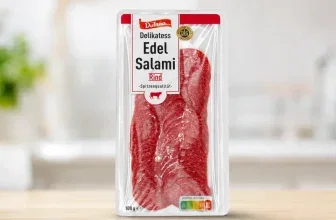 Verpackung der Dulano Delikatess Edel Salami Rind, die von einem aktuellen Produktrückruf betroffen ist