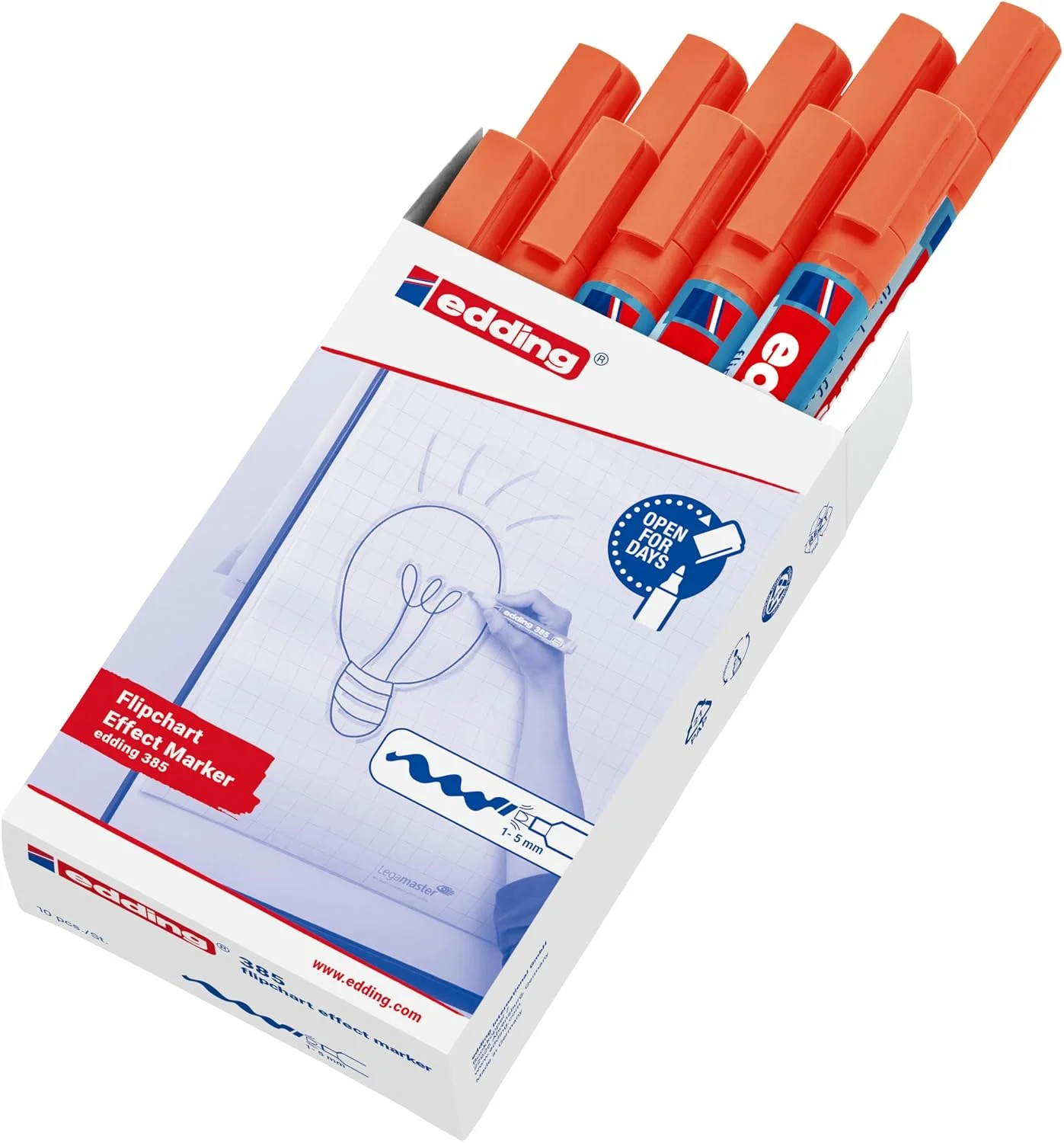edding 385 Flipchart Effektmarker orange 10er Pack