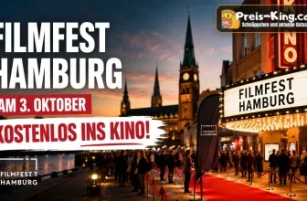 Filmfest Hamburg am 3. Oktober 2026 mit kostenlosem Kinoeintritt vor einem beleuchteten Hamburger Kino.