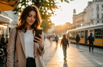 Person nutzt unterwegs ein Smartphone als Symbol für den Happy-SIM-Tarif mit 75 GB Datenvolumen und zwei kostenlosen Monaten.