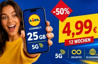 Lidl Connect Unlimited on Demand S mit 25 GB 5G für 4,99 Euro